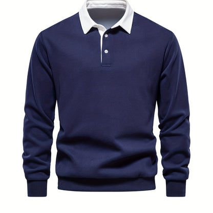 HookUpCo. Color Block Long Sleeve Pullover for Men
