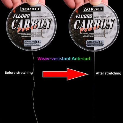 500m Fluorocarbon Fishing Line, Strong Shock Absorber