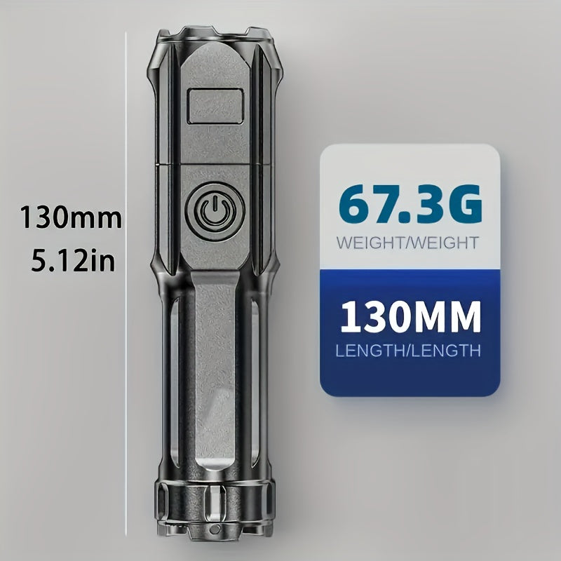 Rechargeable Super Bright Zoomable Flashlight for Outdoors