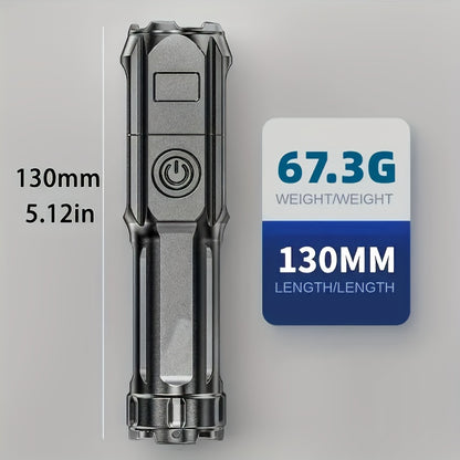 Rechargeable Super Bright Zoomable Flashlight for Outdoors