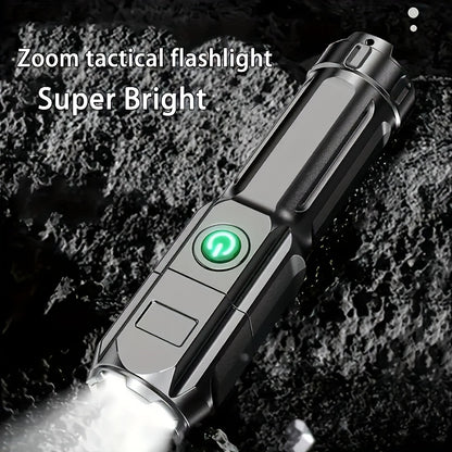 Rechargeable Super Bright Zoomable Flashlight for Outdoors
