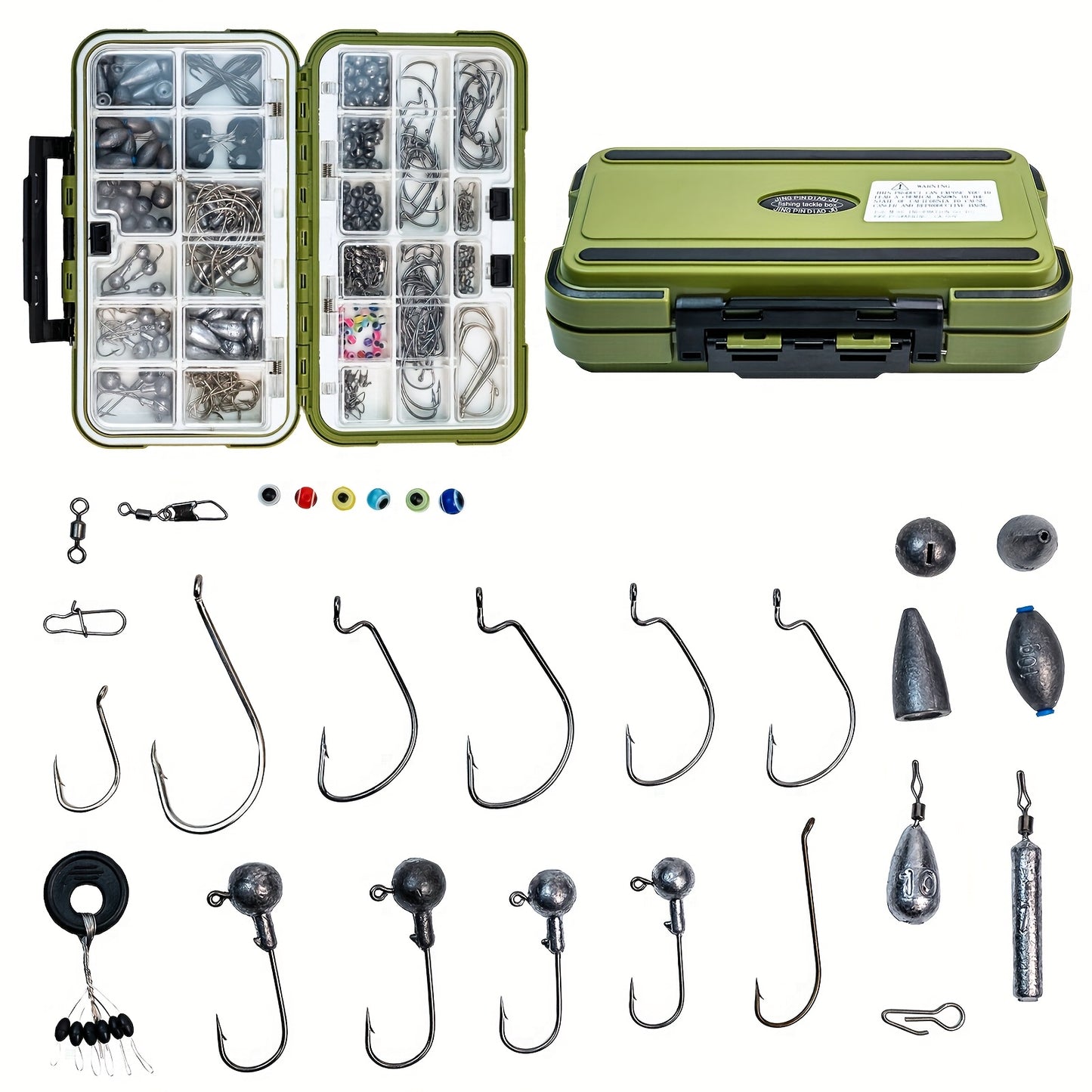 306-Piece Fishing Lure Accessories Kit with Tackle Box