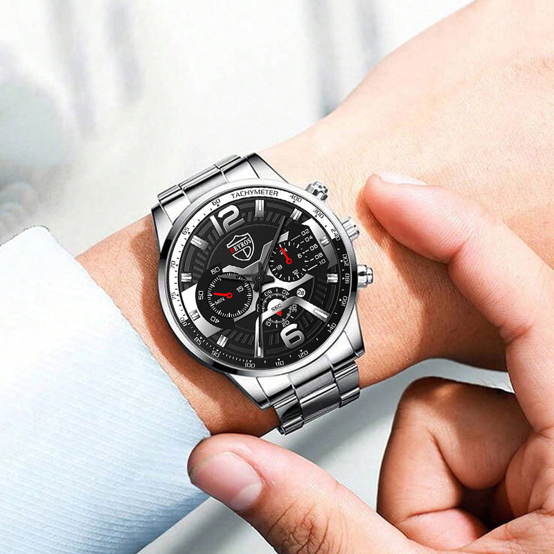 3-Piece Men's Quartz Watch, Bracelet & Necklace Set