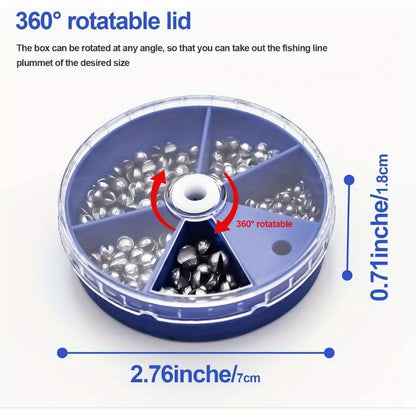 205pcs Round Split Shot Sinkers - Versatile Fishing Weights