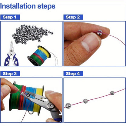 205pcs Round Split Shot Sinkers - Versatile Fishing Weights