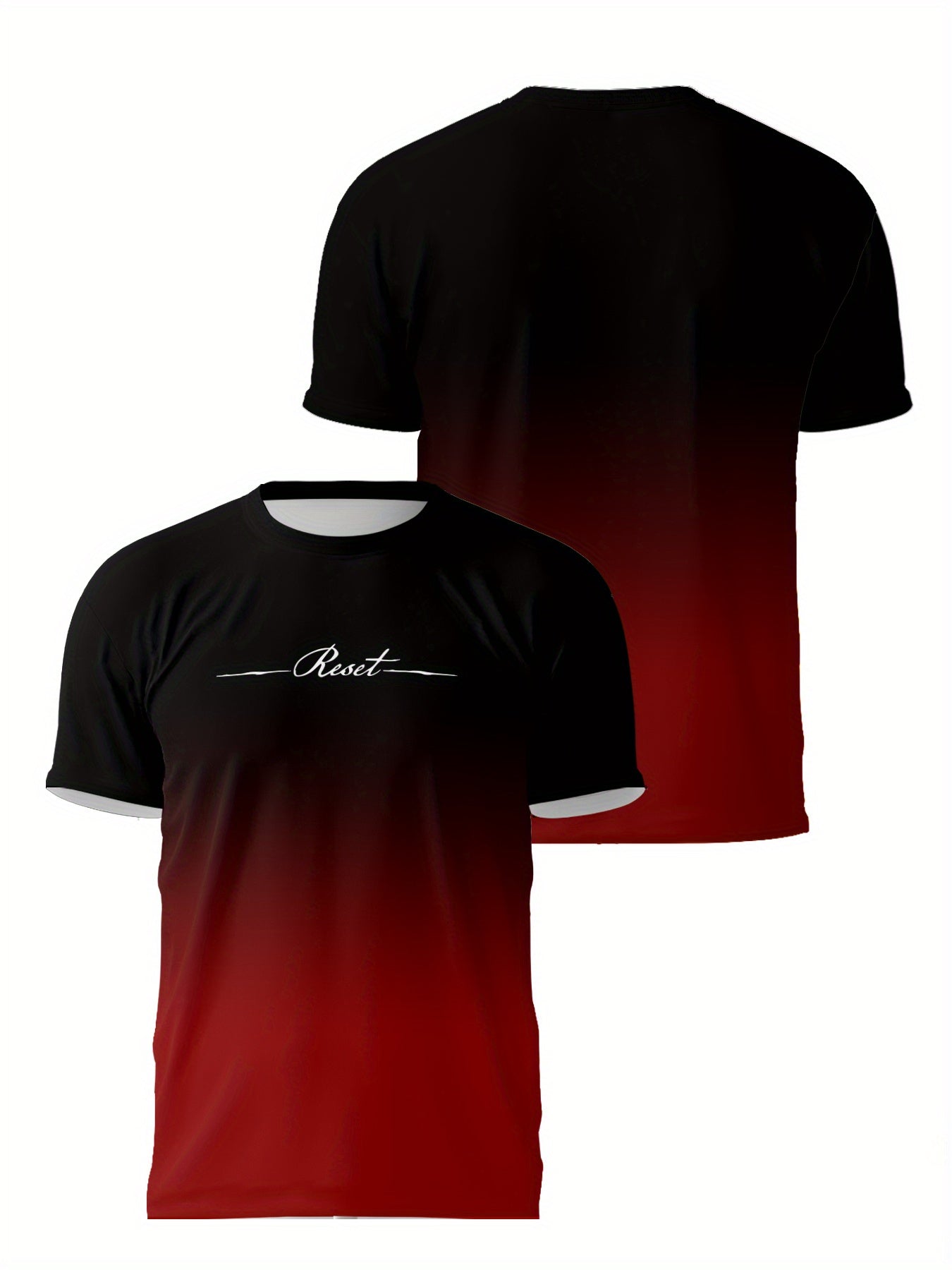 Men's Short Sleeve Gradient Graphic Tee for Summer Adventure