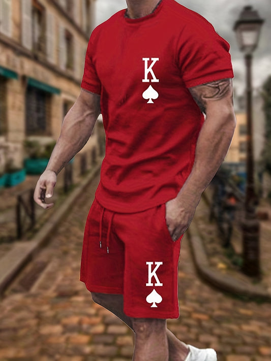 King Of Spades Casual 2-Piece Outfit Set for Summer Fun