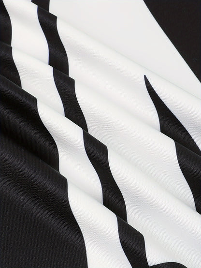 Color Block Casual Men's 2-Piece Outfit Set for Fall/Winter