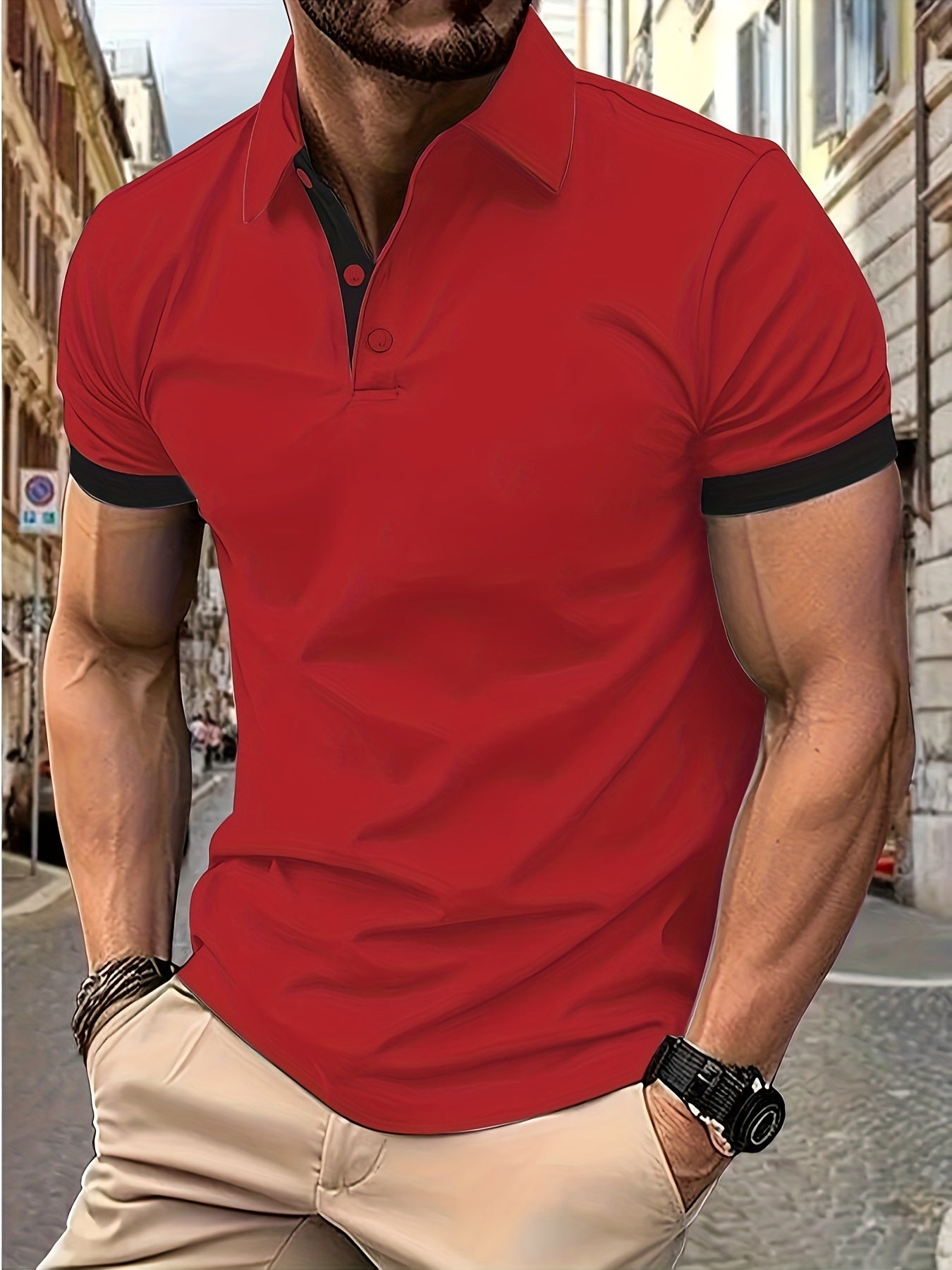 Breathable V-Neck Golf Shirt for Men - Summer Casual Wear