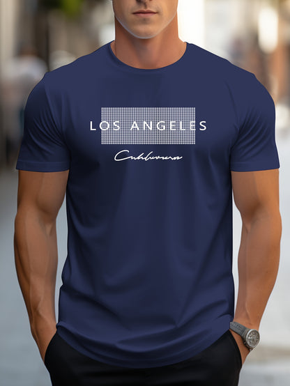 HookUpCo. Los Angeles Graphic Print Casual Short Sleeve Tee
