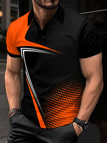 Summer Men's Lapel Golf T-Shirt for Active Leisure Wear