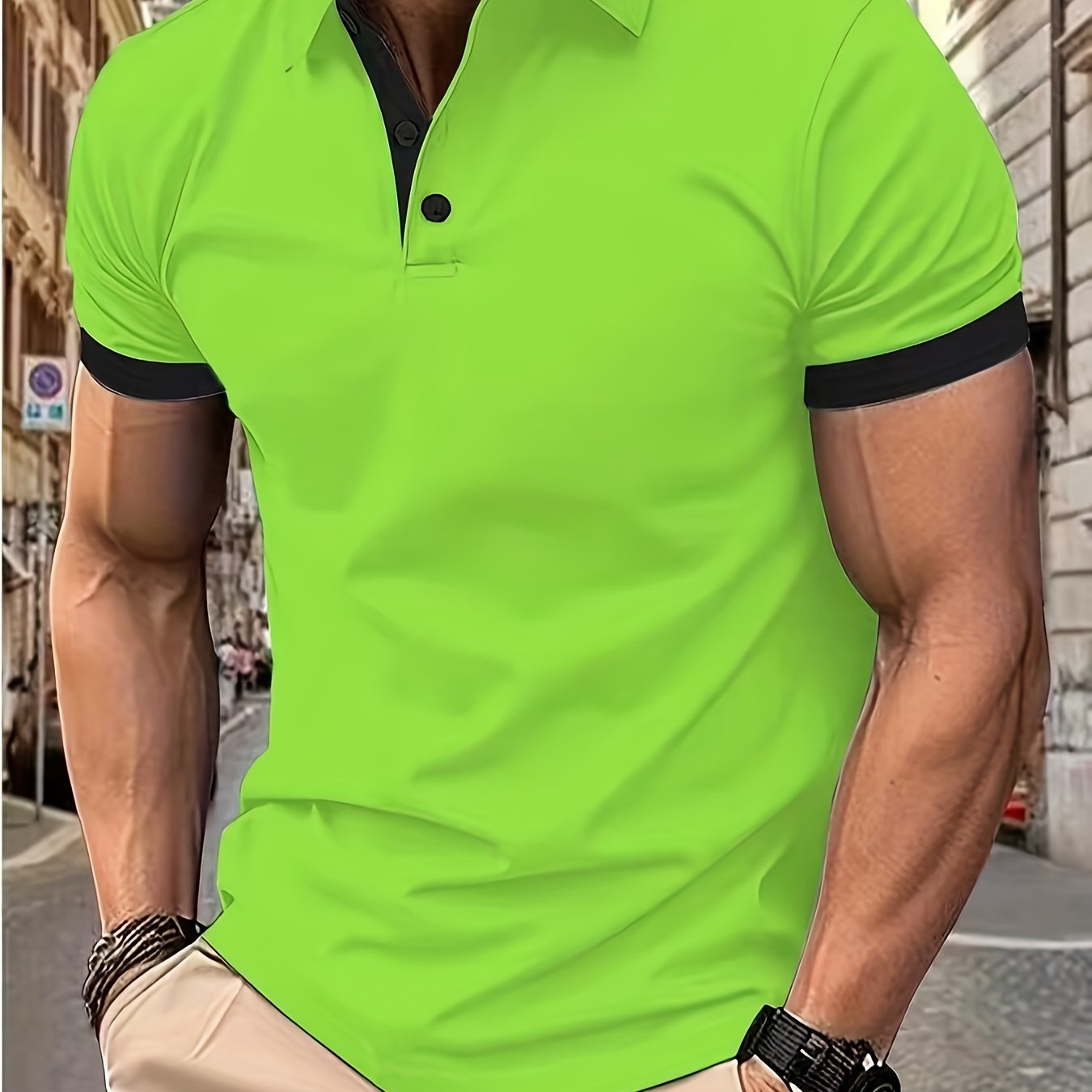 Breathable V-Neck Golf Shirt for Men - Summer Casual Wear