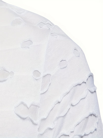 HookUpCo. Men's Casual Ripped V-Neck Tee for Everyday Wear