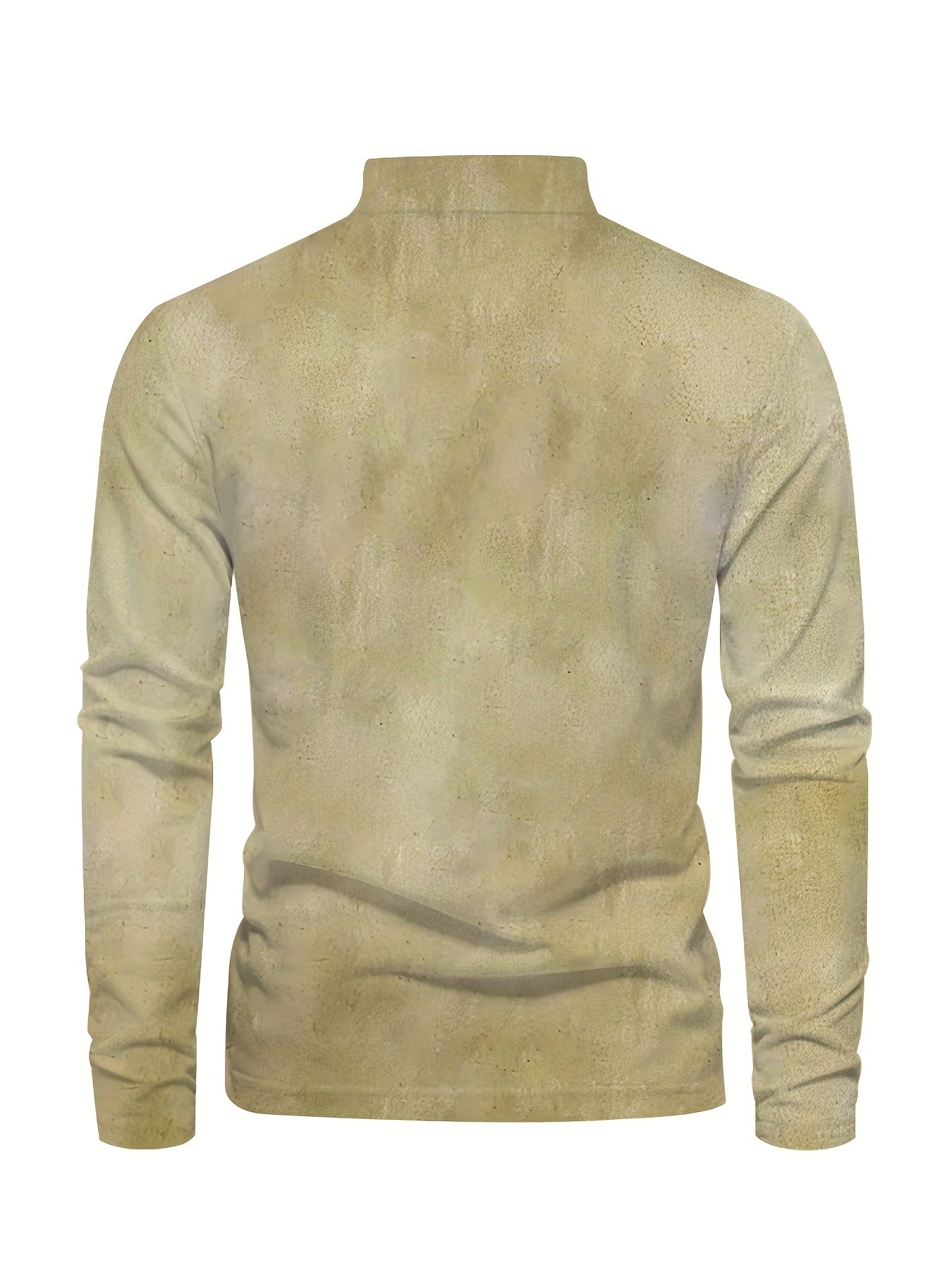 Plus Size Men's 3D Sailboat Print Long Sleeve Shirt