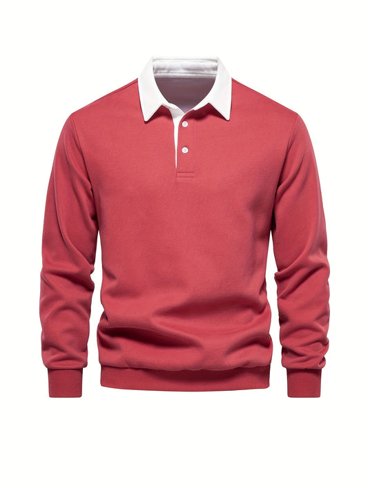 HookUpCo. Color Block Long Sleeve Pullover for Men