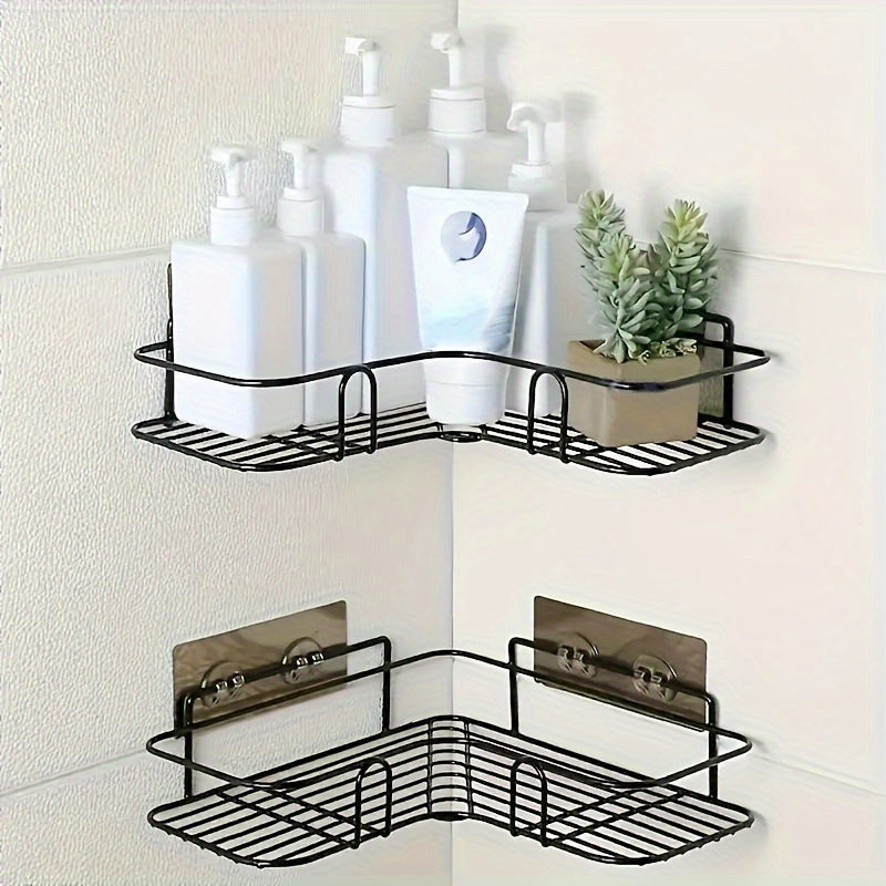 No-Drill Cast Iron Corner Shower Shelf for Modern Bathrooms