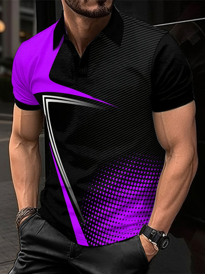 Summer Men's Lapel Golf T-Shirt for Active Leisure Wear