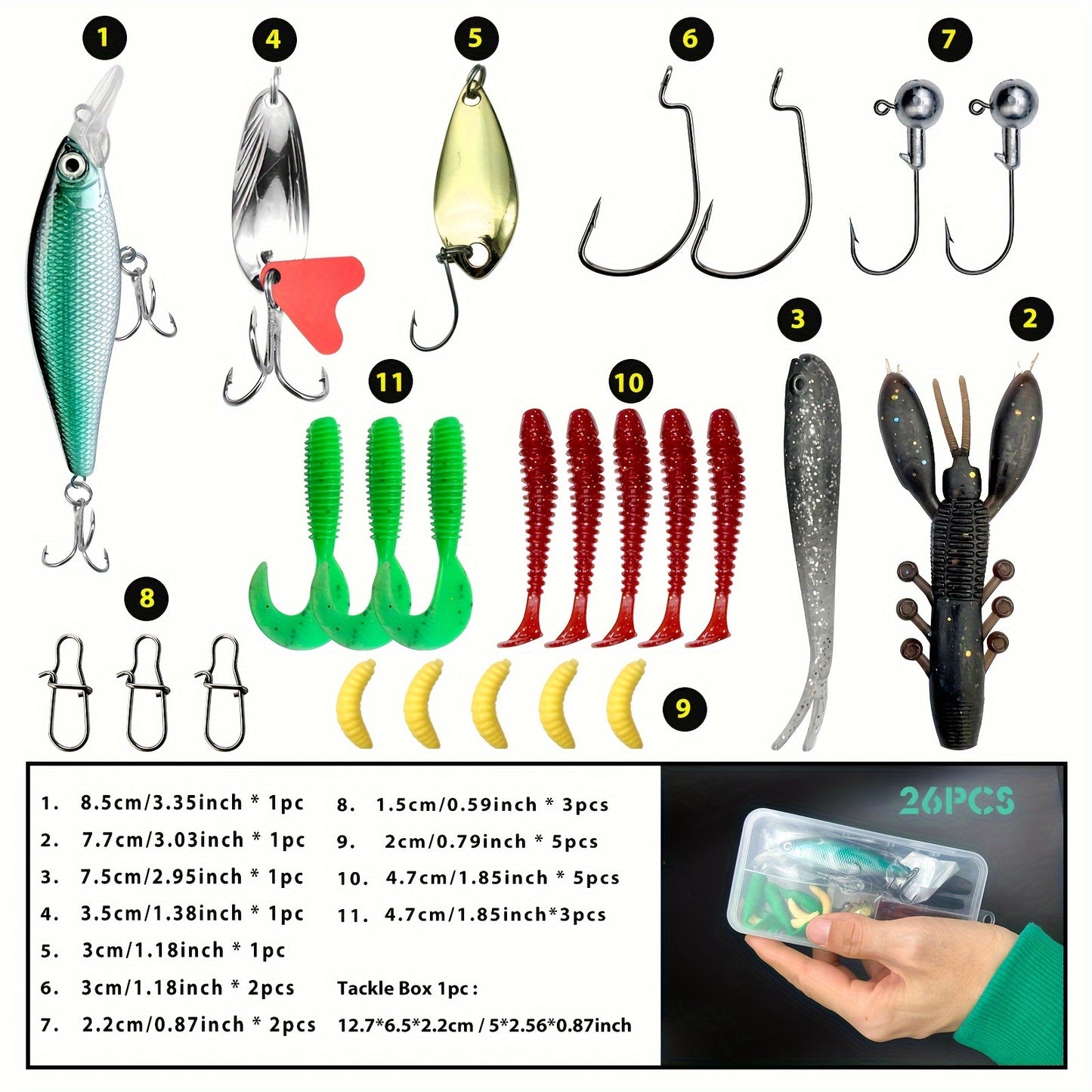 78-Piece Fishing Lure Tackle Set for Bass and Trout Adventures