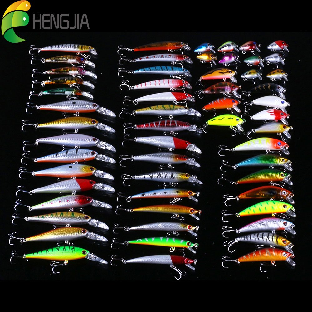 56pc Fishing Lures Set for Freshwater and Saltwater Anglers