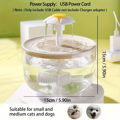 Whisper Quiet 1.5L Pet Water Fountain for Cats & Small Pets