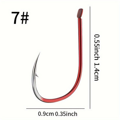 50 Carbon Steel Barbed Fish Hooks for Durable Fishing Trips