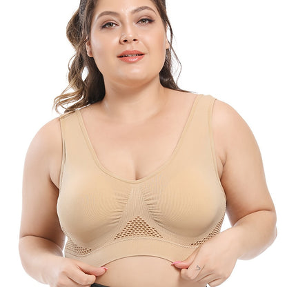 Seamless Plus Size Sports Bra for Women - Breathable Comfort