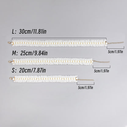 Elegant Pearl and Lace Adjustable Pet Collar for Stylish Pets