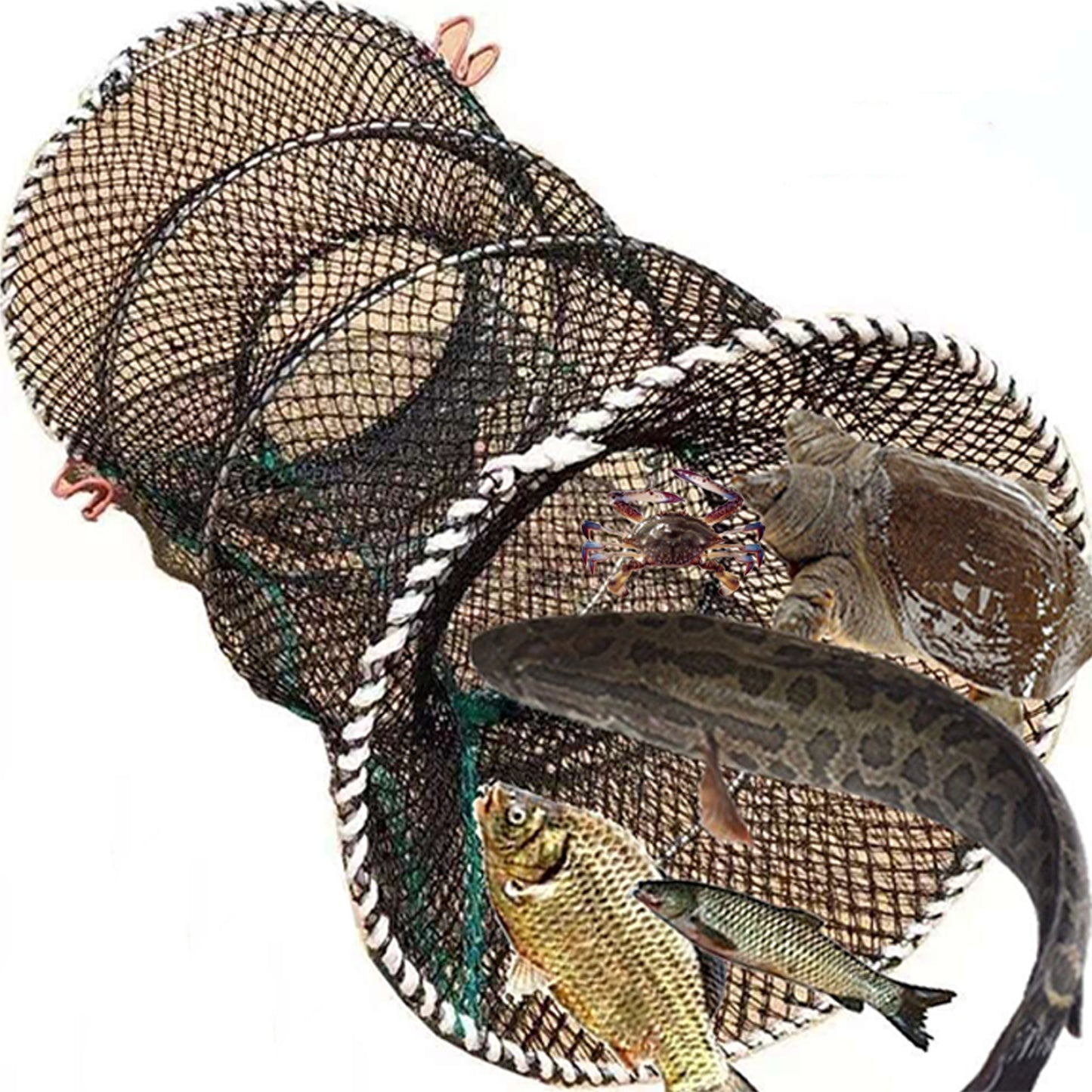 Portable Foldable Fishing Net for Shrimp and Crab Trapping