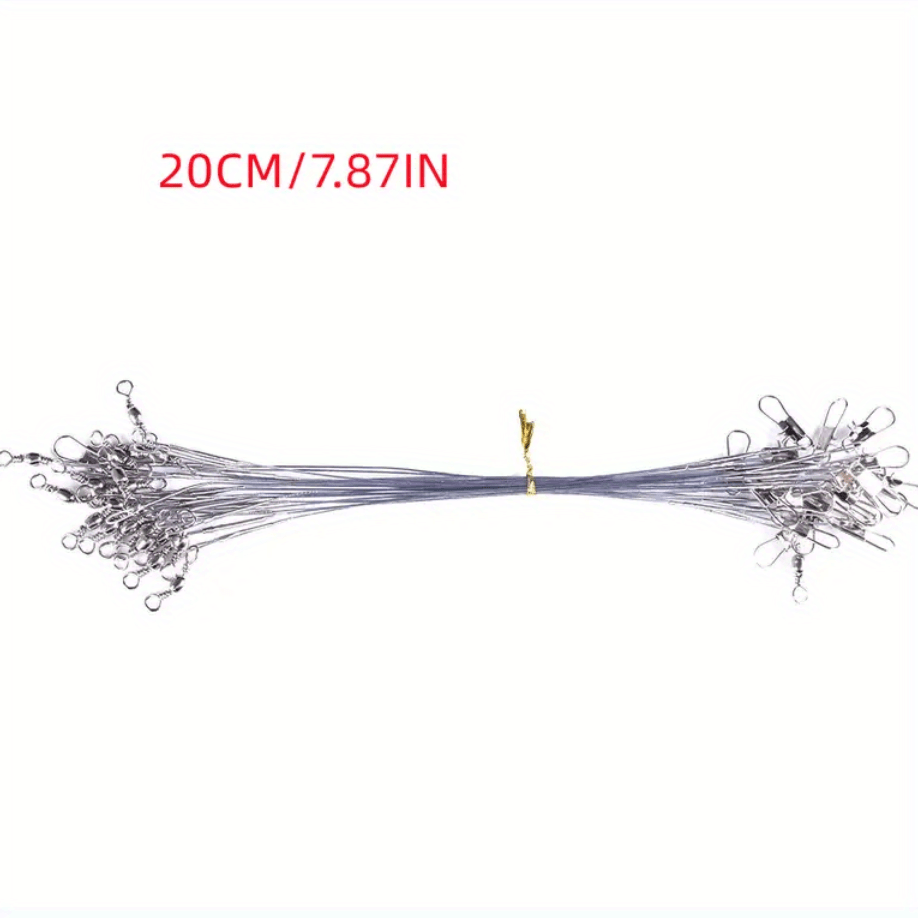 Durable Anti-Bite Steel Fishing Line with Swivel, 50-100pcs