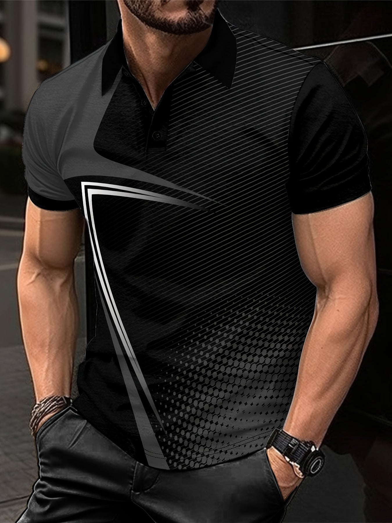 Summer Men's Lapel Golf T-Shirt for Active Leisure Wear