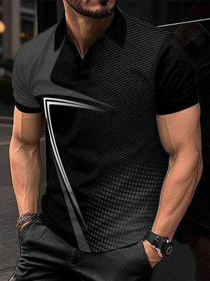 Summer Men's Lapel Golf T-Shirt for Active Leisure Wear