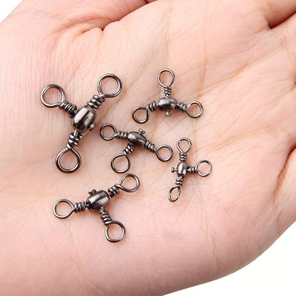 Durable 50pcs Fishing Hooks Barrel Swivels for Tackle Use