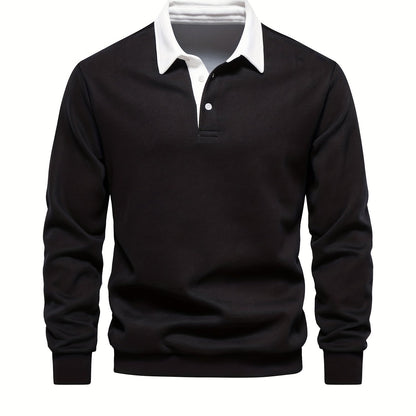 HookUpCo. Color Block Long Sleeve Pullover for Men