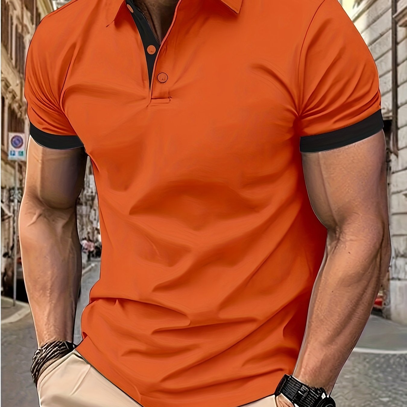 Breathable V-Neck Golf Shirt for Men - Summer Casual Wear