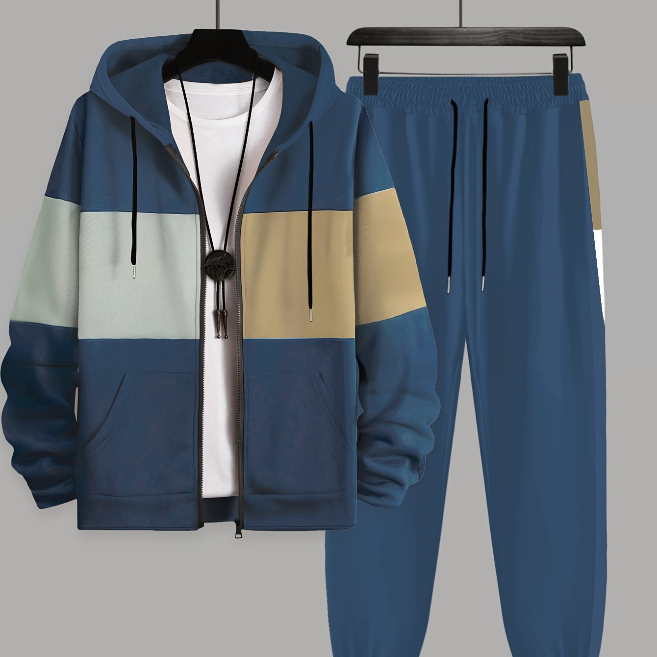 Men's Hooded Jogger Sweatsuit Set for Active Lifestyle