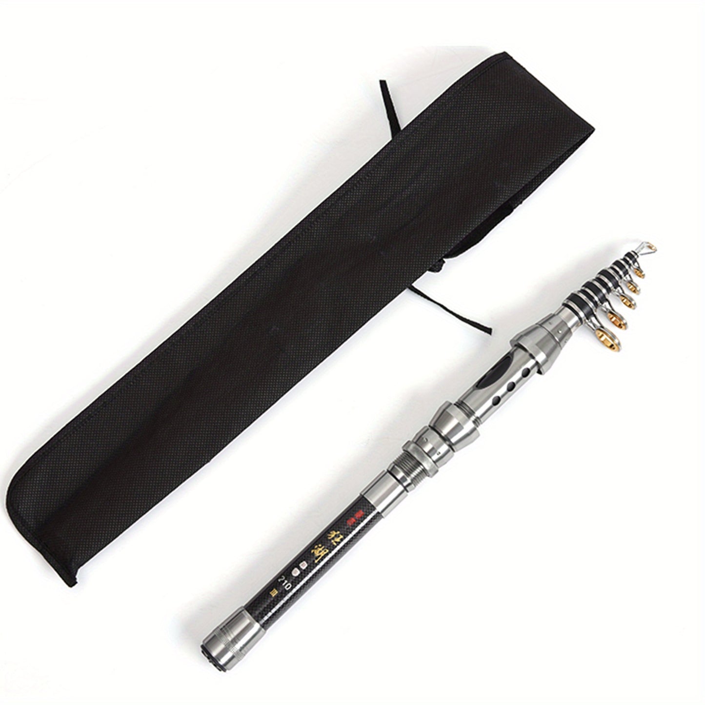 Compact Carbon Fiber Fishing Rod, Adjustable 1.5m to 2.4m