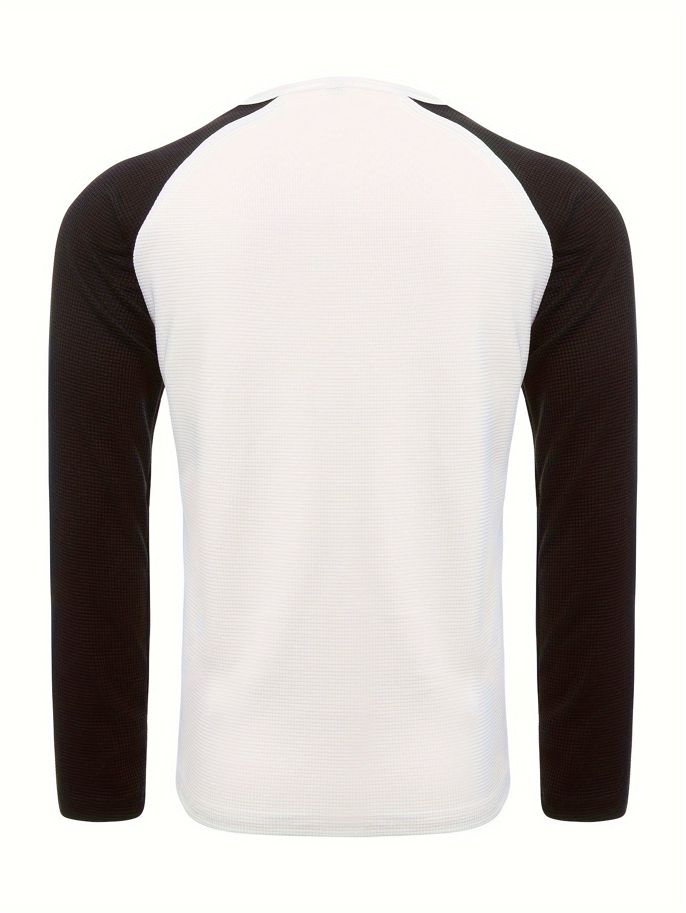 Mens Color Block Long Sleeve V-Neck T-Shirt for All Seasons
