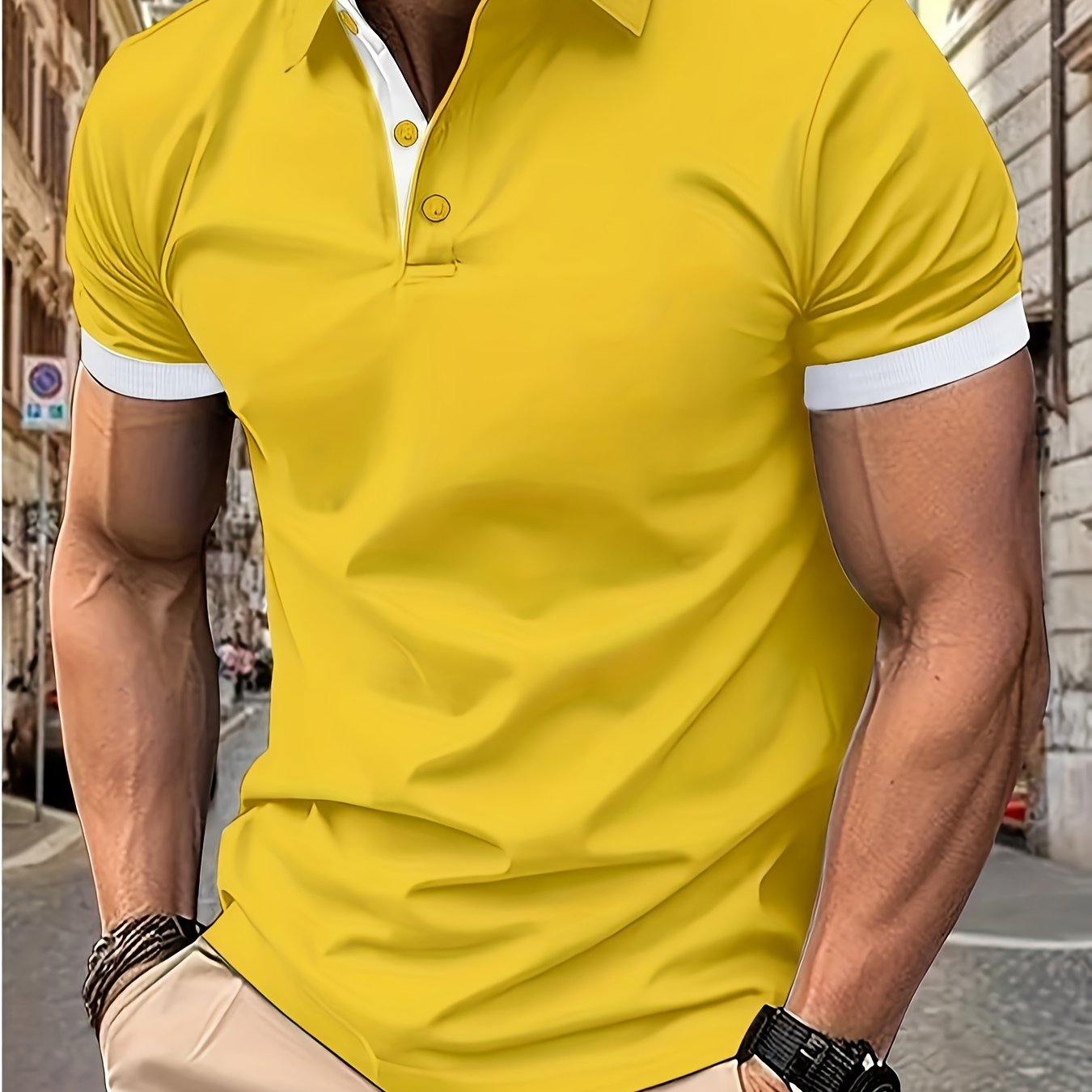 Breathable V-Neck Golf Shirt for Men - Summer Casual Wear