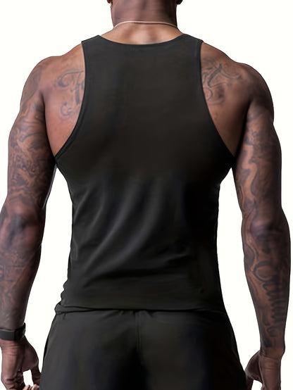 Men's Active Crew Neck Tank Top for Summer Fun - HookUpCo.