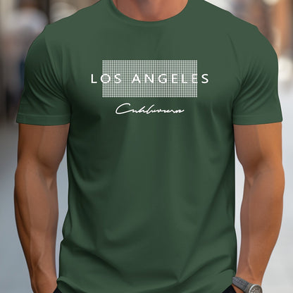 HookUpCo. Los Angeles Graphic Print Casual Short Sleeve Tee