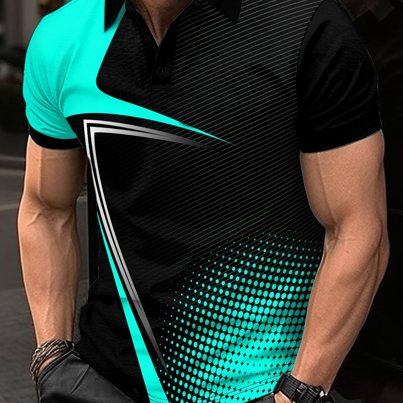 Summer Men's Lapel Golf T-Shirt for Active Leisure Wear