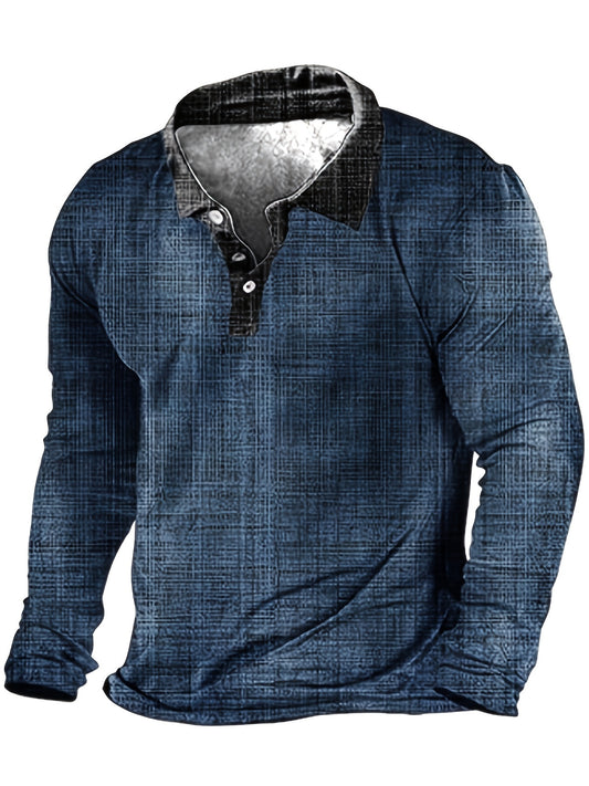 Plus Size Vintage Textured Lapel Shirt for Casual Comfort