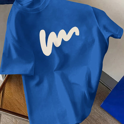 Creative Line Graphic Print Short Sleeve Men's T-Shirt