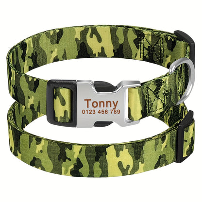 Personalized Camouflage Dog Collar with Free Engraving Tag