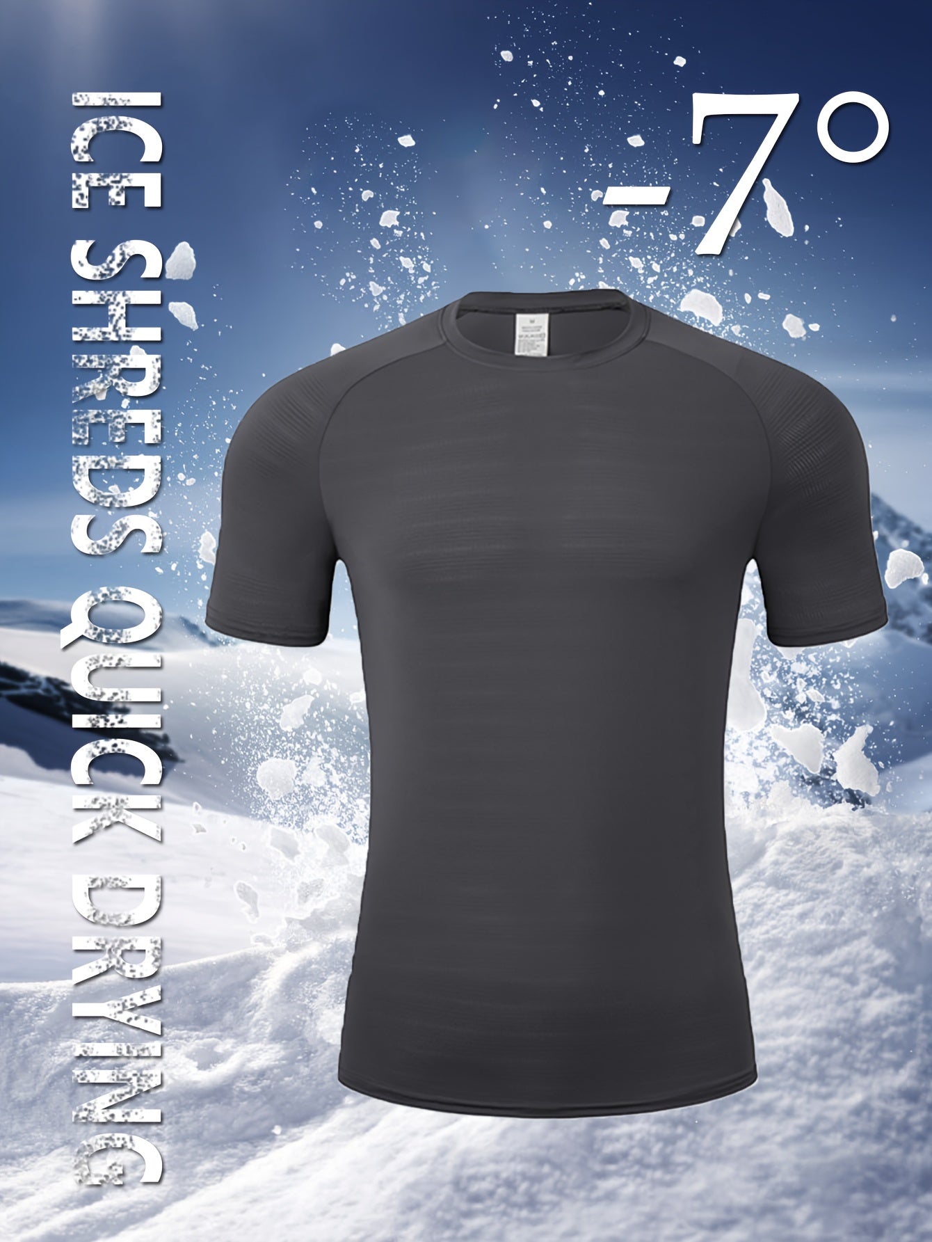High Stretch Casual Men's Crew Neck Tee for Summer Wear