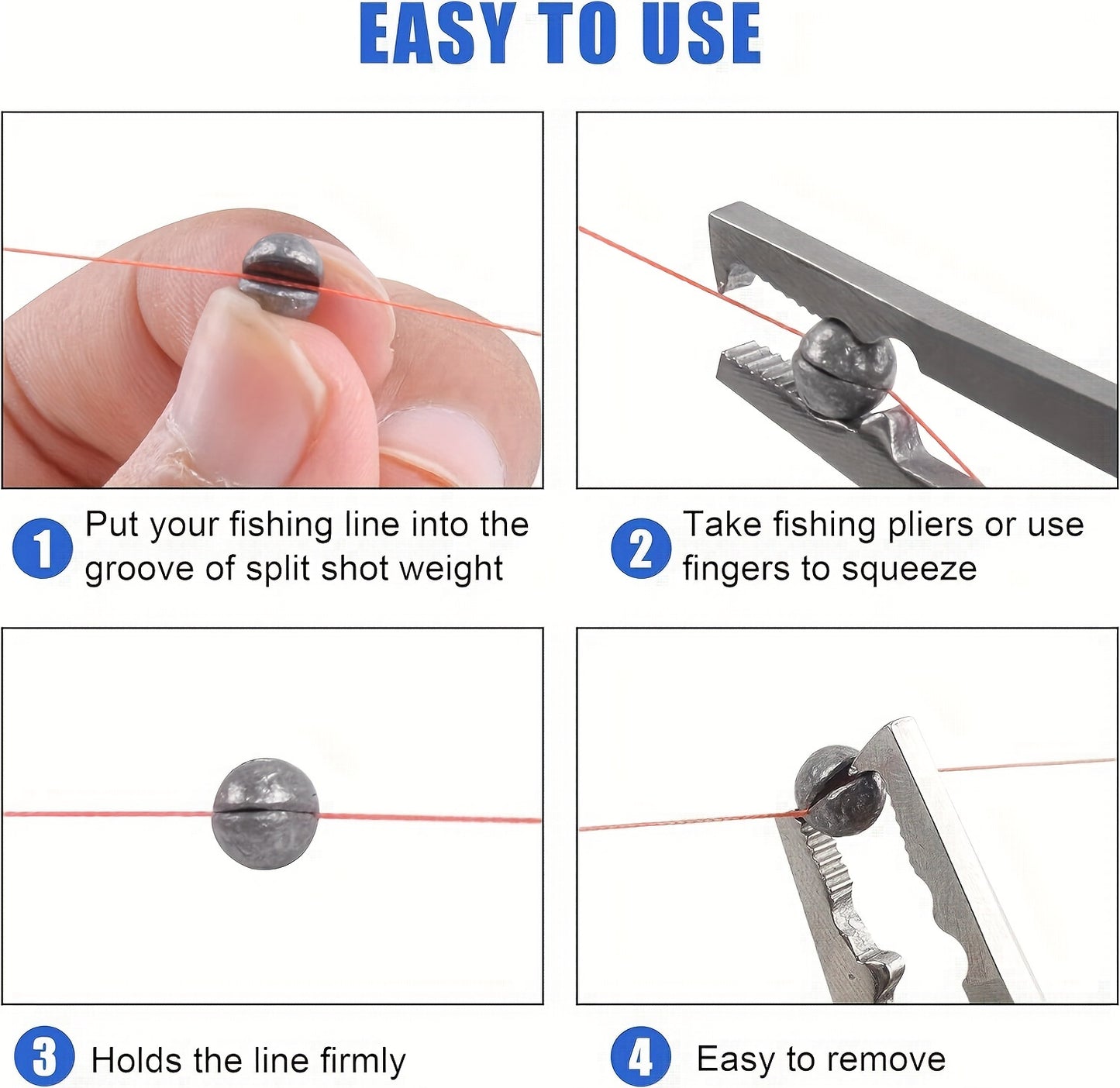 205pcs Round Split Shot Sinkers - Versatile Fishing Weights