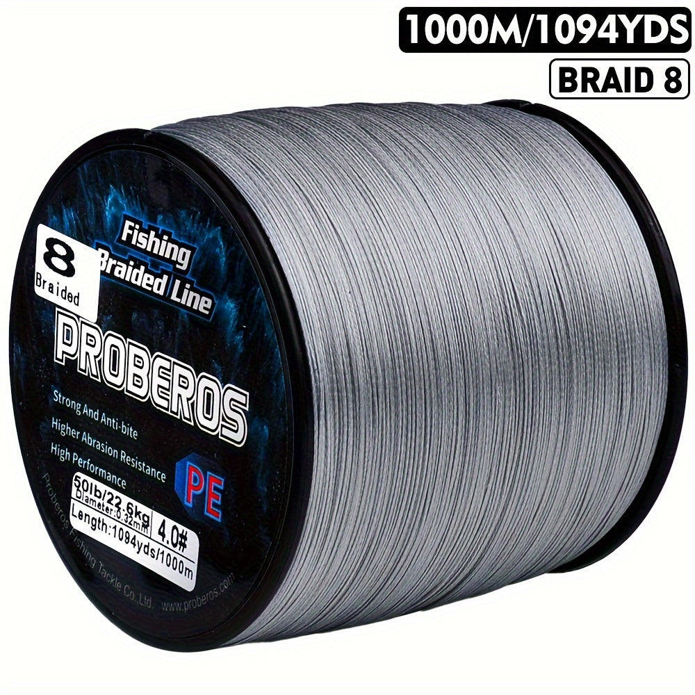 Durable 1000M Braided Fishing Line, Zero Stretch, 10-100Lb