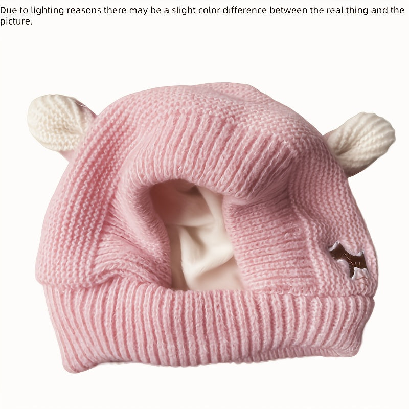 Knitted Dog Hat for Noise Protection, Warm Winter Cap