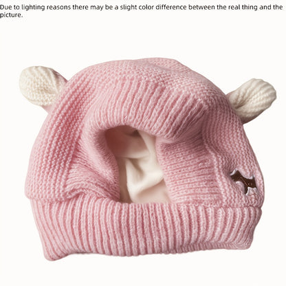 Knitted Dog Hat for Noise Protection, Warm Winter Cap
