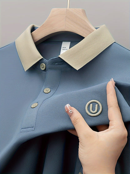 High-End Embroidered Men's Polo Shirt for Summer Style